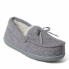 Dearfoams Hayes Soft Knit Moccasin Slipper In Light Heather Grey