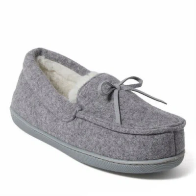 Dearfoams Hayes Soft Knit Moccasin Slipper In Light Heather Grey