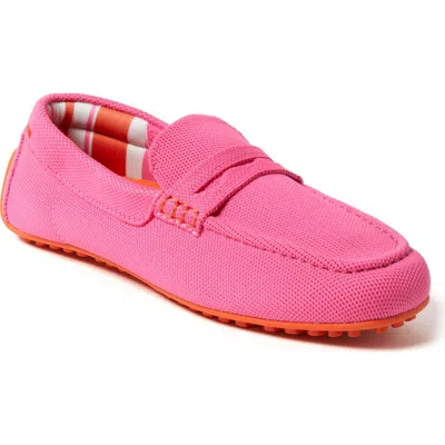 Dearfoams Hazel Stretch Knit Driving Loafer Slipper In Azalea Pink