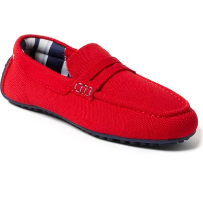 Dearfoams Hazel Stretch Knit Driving Loafer Slipper In True Red