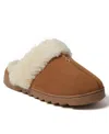 Dearfoams Womens Faux Fur Manmade Slide Slippers In Chestnut