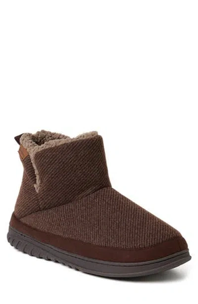 Dearfoams James Twill Boot Slippers In Brown