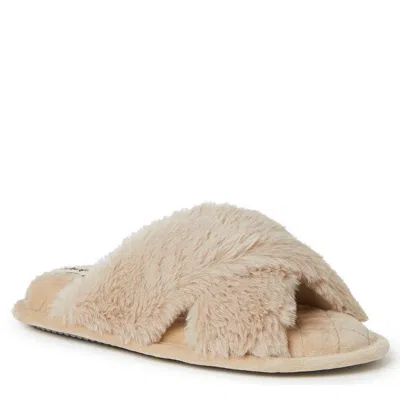 Dearfoams Jessica Furry Crossband Slipper In Multi