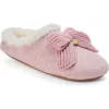 Dearfoams Josie Knit Clog Slipper With Bow In Pink