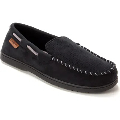 Dearfoams Keaton Microsuede Moccasin Slipper In Black
