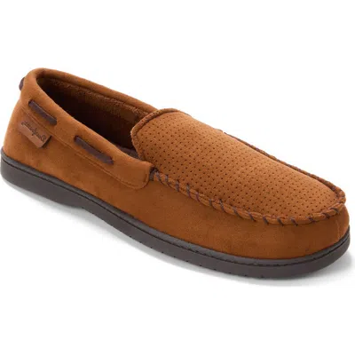 Dearfoams Keaton Microsuede Moccasin Slipper In Brown