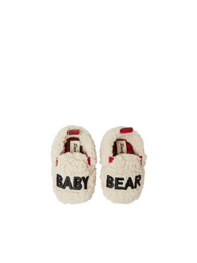 Dearfoams Kid's Baby Bear Faux Shearling Closed Back Slipper In Neutral