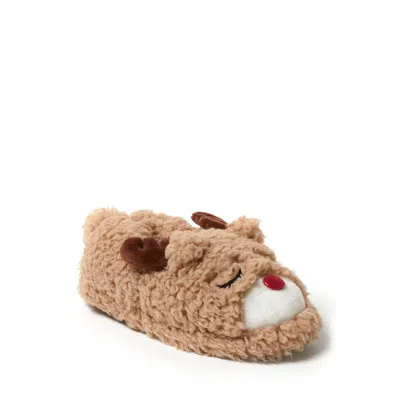 Dearfoams Kid's Emery Critter Closed Back Animal Slipper In Brown