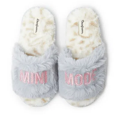 Dearfoams Kid's Lana Slide Slipper With Slogan In White