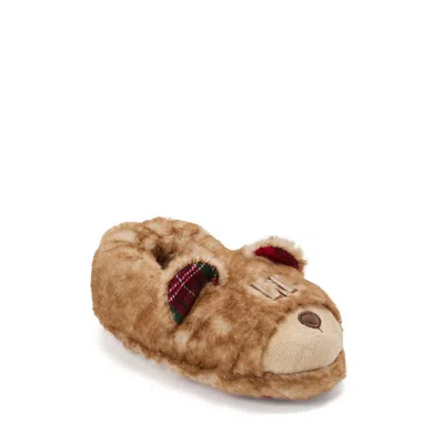 Dearfoams Kid's Lil Bear Closed Back Slipper In Metallic