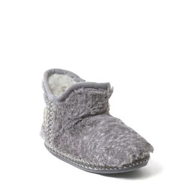 Dearfoams Kids Charlotte Furry Bootie Slipper In Gray