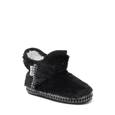 Dearfoams Kids Charlotte Furry Bootie Slipper In Black