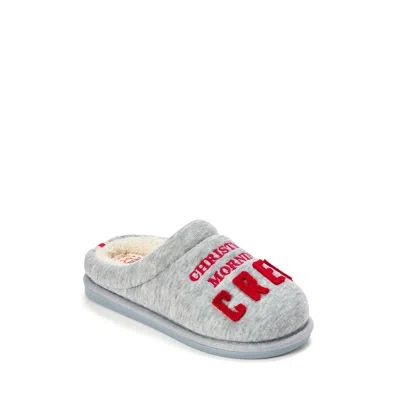 Dearfoams Kids Christmas Morning Crew Slipper In Gray