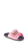 Dearfoams Kids' Faux Fur Slide Slipper In Babe Squad