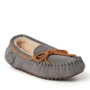Dearfoams Kids' Fireside Parke Genuine Shearling Moccasin Slipper In Gray