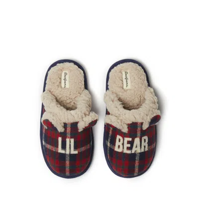 Dearfoams Kids Lil Bear Plaid Scuff In Multi