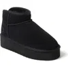 Dearfoams Fireside Kingston Genuine Shearling Platform Bootie In Black