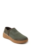 Dearfoams Lee Twin Gore Knit Slip-on Sneaker In Olive