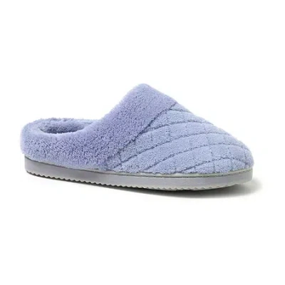 Dearfoams Libby Quilted Terry Womens Memory Foam Clog Slippers In Blue