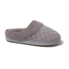 Dearfoams Libby Quilted Terry Womens Memory Foam Clog Slippers In Gray