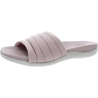 Dearfoams Low Foam Womens Laceless Slip On Slide Sandals In Gold