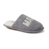Dearfoams Mama Bear Plaid Scuff Womens Memory Foam Slip-on Slippers In Gray