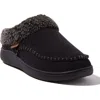 Dearfoams Marshall Microsuede Moccasin Toe Clog Slipper In Black