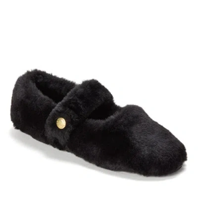 Dearfoams Maryanne Luxe Teddy Maryjane Slipper In Black
