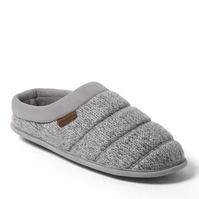 Dearfoams Men's Asher Quilted Marled Knit Clog In Gray