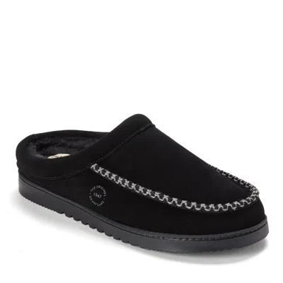 Dearfoams Men's Beckett Genuine Suede Clog Slippers In Black
