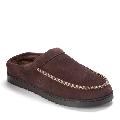 Dearfoams Men's Beckett Genuine Suede Clog Slippers In Brown