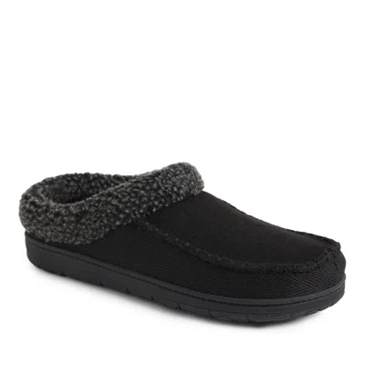 Dearfoams Men's Brendan Twill Whipstitch Clog In Black