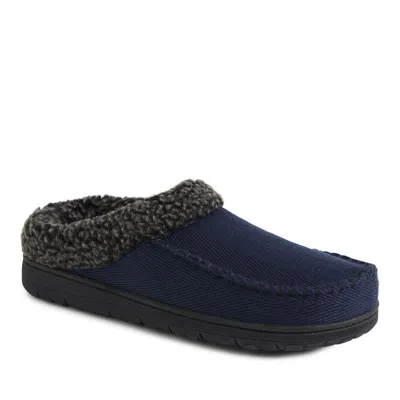 Dearfoams Men's Brendan Twill Whipstitch Clog In Blue