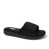 Dearfoams Men's Collin Terry Adjustable Shower Slide House Slipper In Black