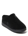 Dearfoams Men's Dean Genuine Suede Clog House Shoe Slipper In Black