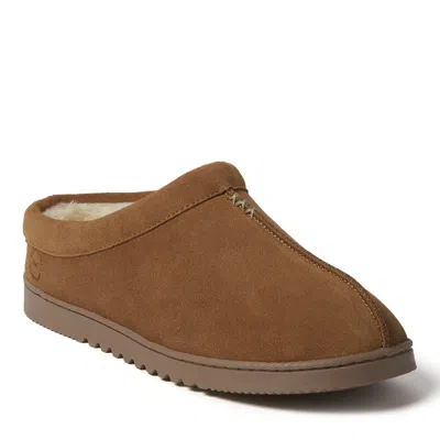 Dearfoams Men's Dean Genuine Suede Clog With Prayer Seam In Brown