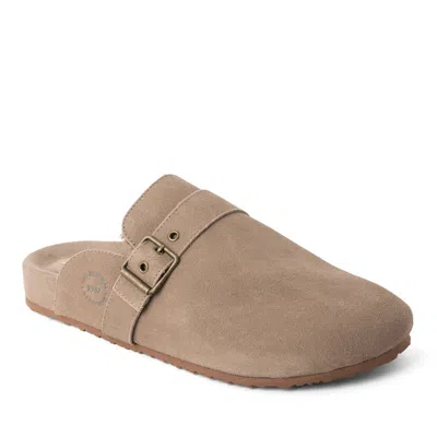 Dearfoams Men's Finn Genuine Suede Scuff Slippers In Neutral