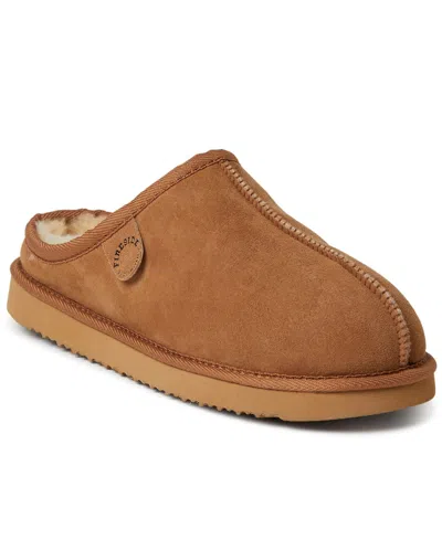 Dearfoams Men's Fireside By Grafton Genuine Shearling Clog Slipper In Chestnut