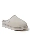 Dearfoams Mens Fireside By Grafton Genuine Shearling Clog Slipper In White