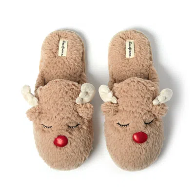 Dearfoams Men's Holiday Novelty Christmas Reindeer Scuff Slipper In Multi