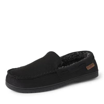 Dearfoams Men's Keaton Twill Moc W Whipstitch In Black