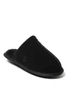 Dearfoams Men's Kirk Genuine Suede Scuff House Slipper In Black