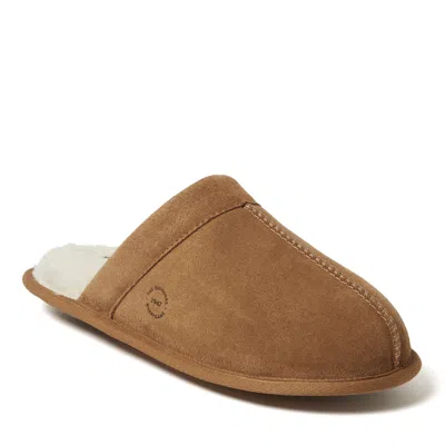Dearfoams Men's Kirk Genuine Suede Scuff With Prayer Seam In Brown