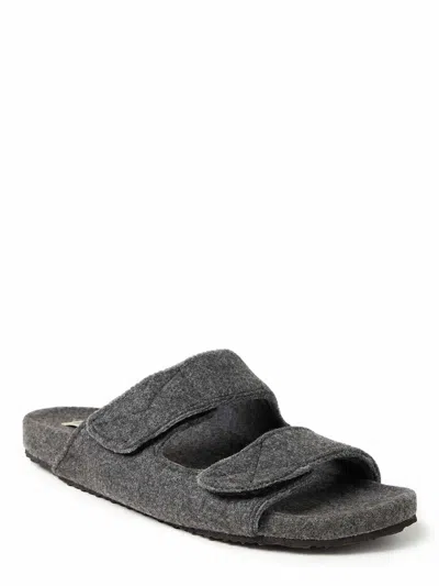Dearfoams Men's Maddox Wool Blend Double Strap Slide In Grey
