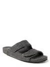 Dearfoams Men's Maddox Wool Blend Double Strap Slide In Grey