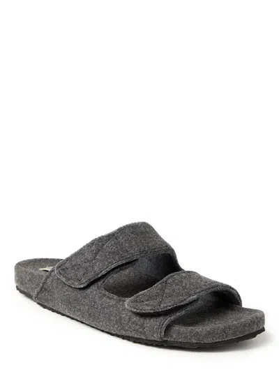 Dearfoams Men's Maddox Wool Blend Double Strap Slide In Grey