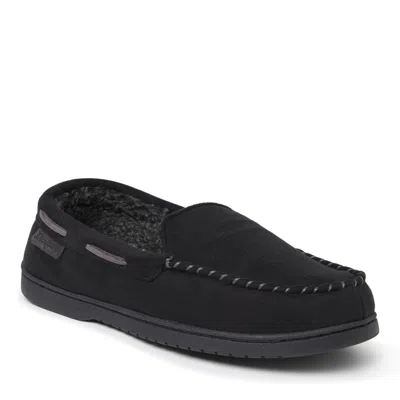 Dearfoams Men's Microsuede Moccasin In Black