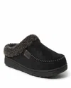 Dearfoams Mens Brendan Microsuede Moc Toe Clog With Whipstitch In Black