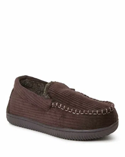 Dearfoams Niles Corduroy Moccasin Slipper In Brown