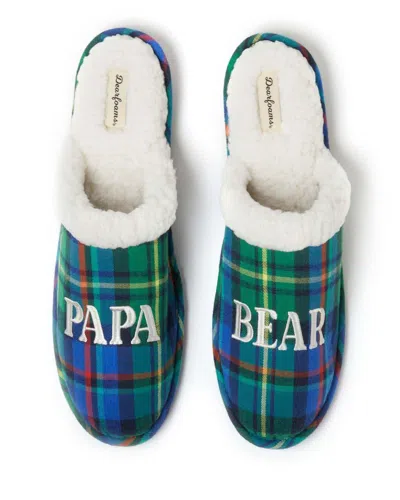 Dearfoams Men's Papa Bear Plaid Dad Scuff Slipper In Multi